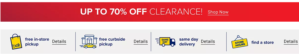 Belk Clearance sale